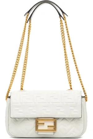 Fendi 2010-2024 Zucca Embossed Chain Midi Baguette shoulder bag