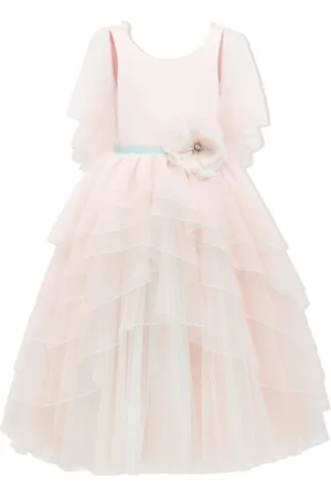 Tulleen Floral-appliqué tulle dress