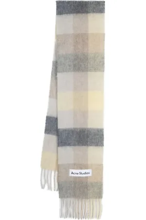 Acne Studios Checked logo-appliqué scarf