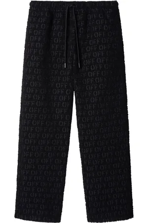 OFF-WHITE Logo-jacquard bouclé trousers
