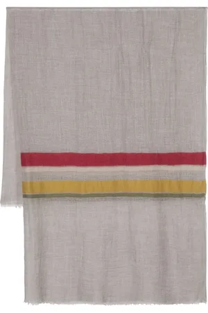 Frenckenberger Striped mélange cashmere scarf