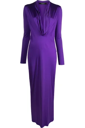 VERSACE Cowl-neck midi dress