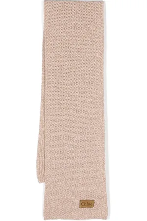 Chloé Logo-patch chunky-knit scarf