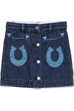 Stella McCartney Horse-appliqué denim skirt
