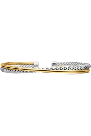 David Yurman 18k yellow gold and sterling Crossover bracelet (3mm)