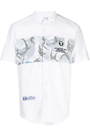 A Bathing Ape Logo-patch cotton shirt