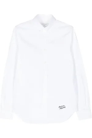 Maison Kitsuné Logo-embroidered cotton shirt