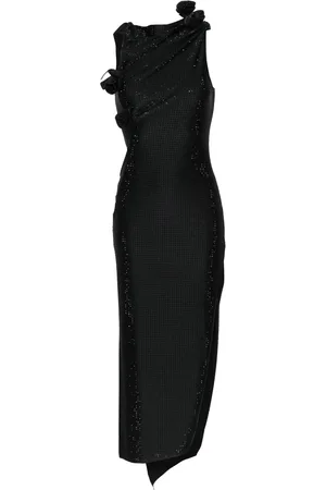 COPERNI Floral-appliqués rhinestone-embellished dress