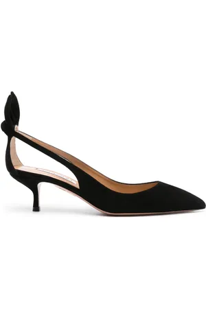 Aquazzura 50mm Bow Tie suede pumps