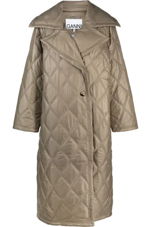 Ganni Quilted recycled-shell coat