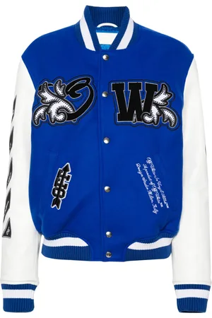 OFF-WHITE Royal logo-appliqué varsity jacket