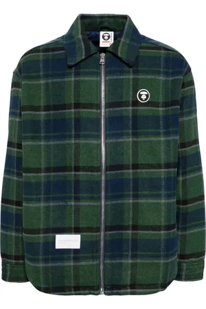 A Bathing Ape Logo-patch check-pattern jacket