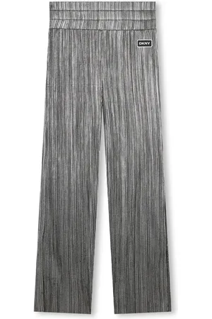 DKNY Pliss??-effect trousers