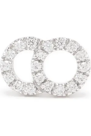 COURBET 18kt recycled white gold CELESTE small laboratory-grown diamond pavé set mono stud earring