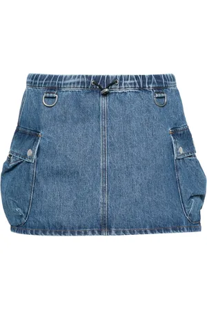 COPERNI Appliqué-logo denim cargo skirt