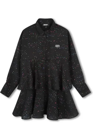 DKNY Layered space-print dress