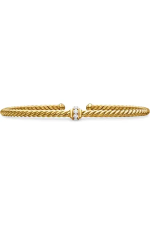 David Yurman 18kt yellow Classic Cablespira Station diamond bracelet (3mm)