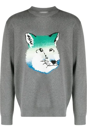 Maison Kitsuné Vibrant Fox Head intarsia pullover