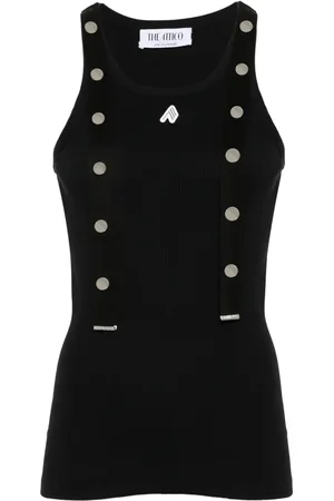 The Attico Logo-appliqué ribbed tank top