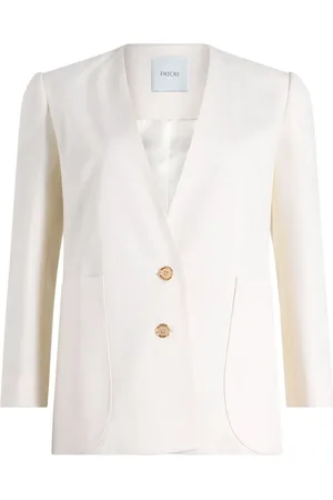 Patou Collarless twill jacket