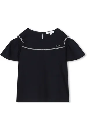 Chloé Eyelet-detail gathered blouse