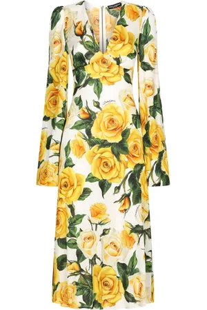Dolce & Gabbana Rose-print midi dress