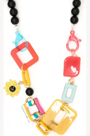 AMIR SLAMA Floral-appliqué contrast necklace