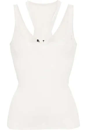 ANDREADAMO Fine-ribbed cut-out tank top