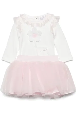 MONNALISA Floral-appliqué tutu skirt set