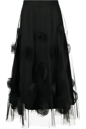 Viktor & Rolf Floral-appliqué tulle midi skirt