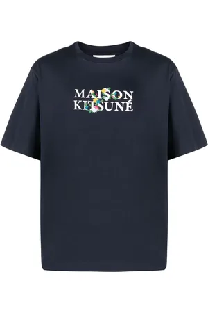Maison Kitsuné Logo-embroidered crew-neck T-shirt