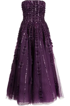 Saiid Kobeisy Heart-appliqué beaded tulle dress