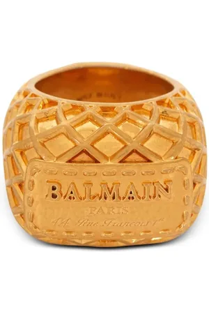 Balmain Signature embossed-finish ring
