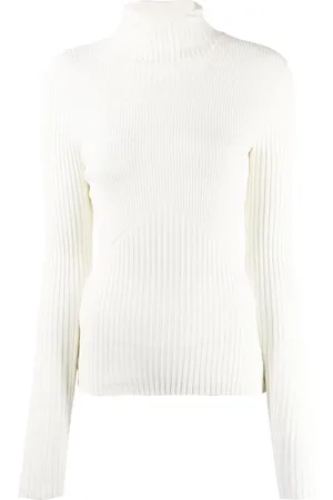ANDREADAMO Ribbed-knit hoodie top