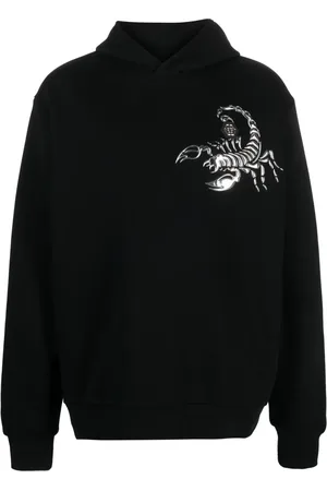 Philipp Plein Scorpion appliqué-detail cotton hoodie