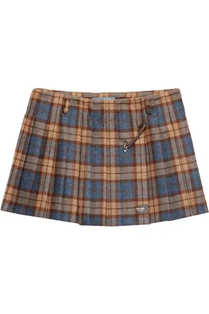 Prada Checked wool mini skirt