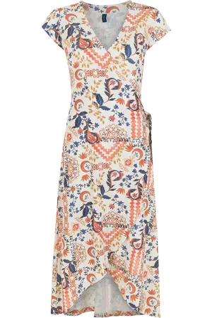 Lygia & Nanny Falcão tile-print wrap dress