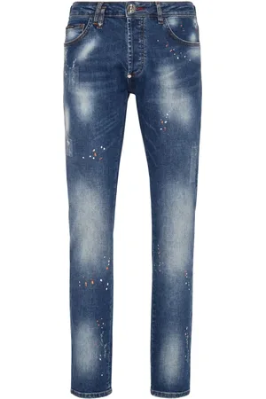 Philipp Plein Paint-splatter regular-fit jeans
