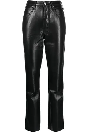 Frame Recycled leather-blend trousers