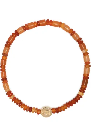 LUIS MORAIS 14kt yellow gold Horus Eyes beaded bracelet