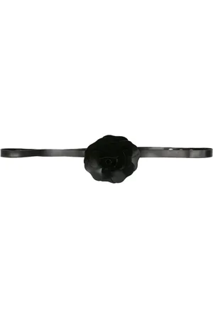 Serafini Floral-appliqué patent belt