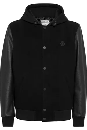 Philipp Plein Logo-appliqué panelled hooded jacket