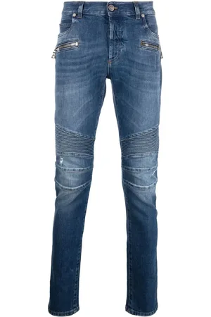 Balmain Ribbed-detail skinny jeans