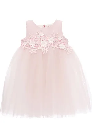 Tulleen Floral-appliqué tulle dress