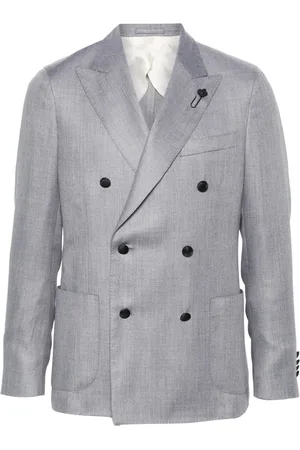 LARDINI Mélange double-breasted blazer
