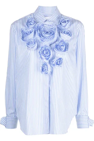 Viktor & Rolf Stripe-print floral-appliqué shirt