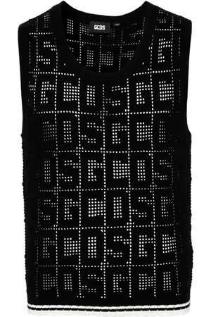 GCDS Monogram-pattern sleeveless jumper