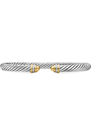David Yurman 18kt yellow gold and sterling Classic Cable diamond bracelet (5mm)
