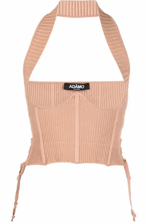 ANDREADAMO Ribbed-knit corset top