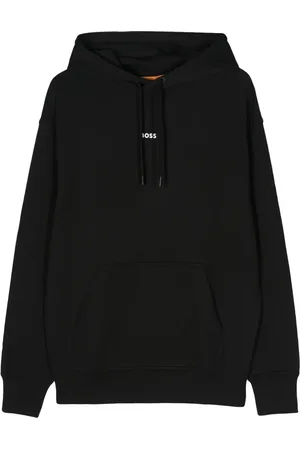 HUGO BOSS Logo-rubberised cotton hoodie